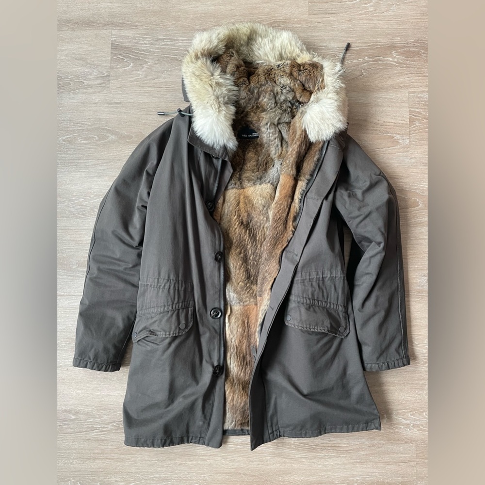 Yves Salomon rabbit fur parka